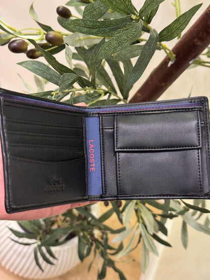 Lacoste Smooth Leather Black Wallet