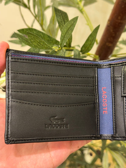 Lacoste Smooth Leather Black Wallet